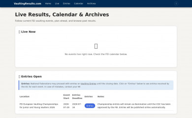 vaultingresults.com screenshot