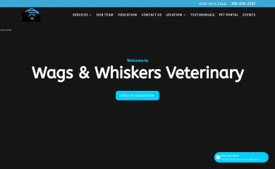 wagsandwhiskersveterinaryservice.com screenshot