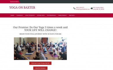 yogaonbaxter.com screenshot