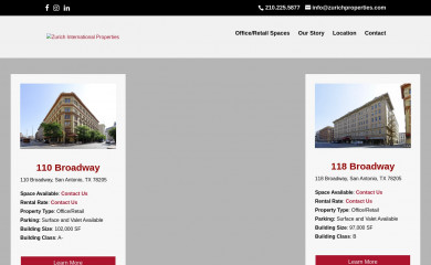 zurichproperties.com screenshot