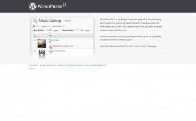 WordPress mu Homepage screenshot