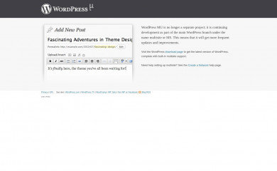 WordPress mu Homepage screenshot