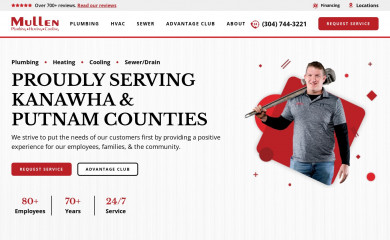 mullenplumbing.com screenshot