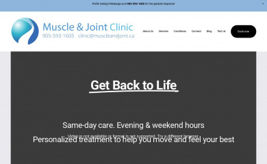 muscleandjoint.ca screenshot