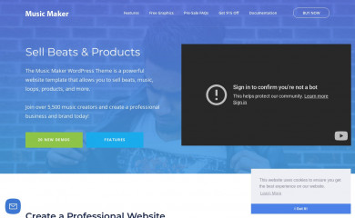 https://www.musicmakertheme.com screenshot