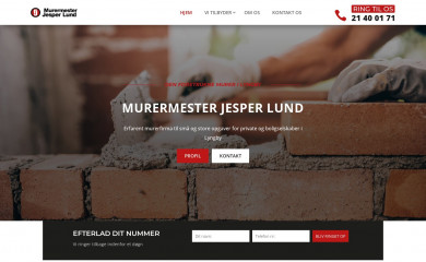 murermesterlund.dk screenshot