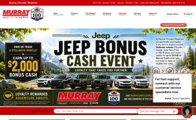 murraychryslerwestman.com screenshot