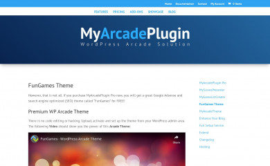 https://myarcadeplugin.com/features/fungames-theme/ screenshot