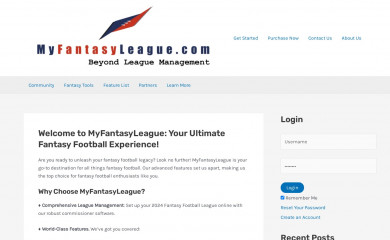myfantasyleague.com screenshot