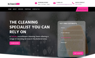 myfriendcleans.com screenshot