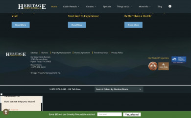 myheritagecabin.com screenshot
