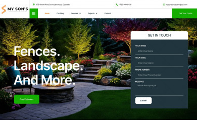 mysonslandscape.com screenshot