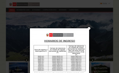 machupicchu.gob.pe screenshot