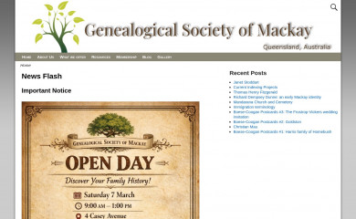 mackayfamilyhistory.org.au screenshot