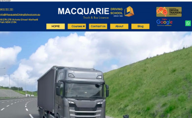 macquariedrivingschool.com.au screenshot