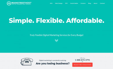 https://www.mainstreethost.com/ screenshot
