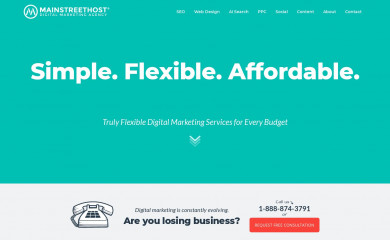 https://www.mainstreethost.com/ screenshot