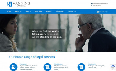 manninglawyers.com.au screenshot