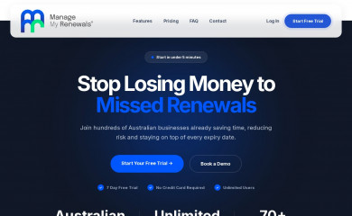 managemyrenewals.com.au screenshot