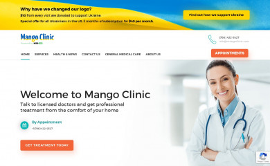 mangoclinic.com screenshot