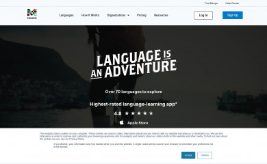 mangolanguages.com screenshot