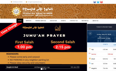 masjidalwali.org screenshot