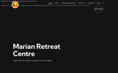 marianretreatcentre.org screenshot