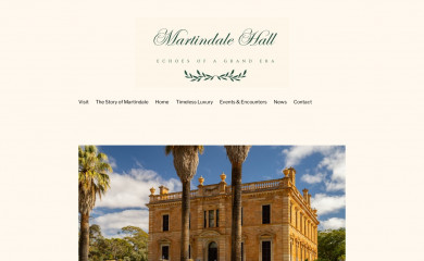 martindalehall.com.au screenshot