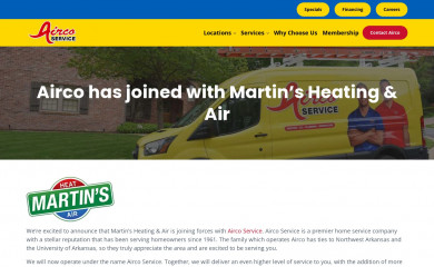 martinshvac.com screenshot