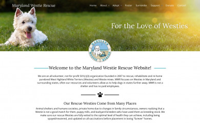 marylandwestierescue.com screenshot