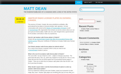 mattdean.ca screenshot