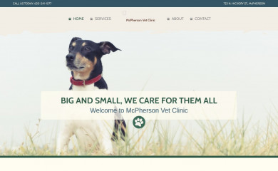 mcphersonvetclinic.com screenshot