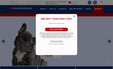 meadowbrookvet.com screenshot