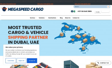 megaspeedcargo.com screenshot