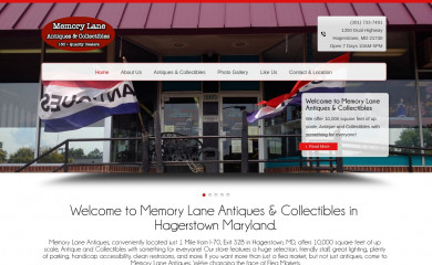 memorylaneantiqueshagerstown.com screenshot