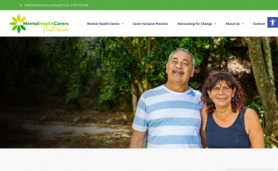 mentalhealthcarersaustralia.org.au screenshot