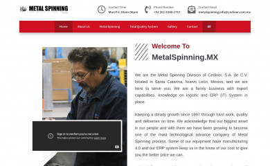 metalspinning.mx screenshot
