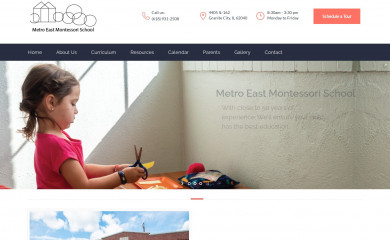 metroeastmontessori.com screenshot