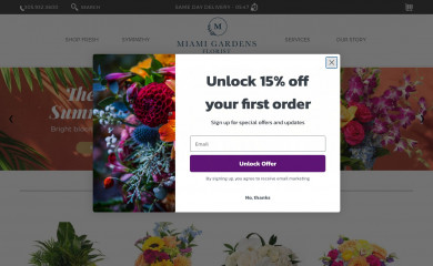 miamigardensflorist.com screenshot