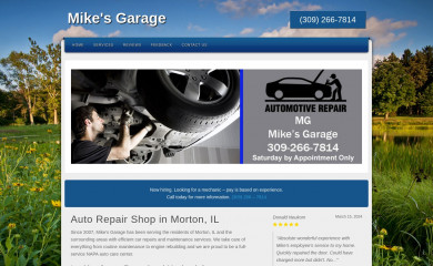 mikesgaragemortonil.com screenshot
