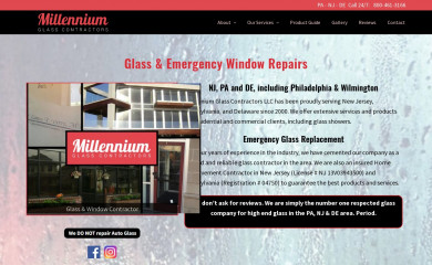 millenniumglasscontractors.com screenshot