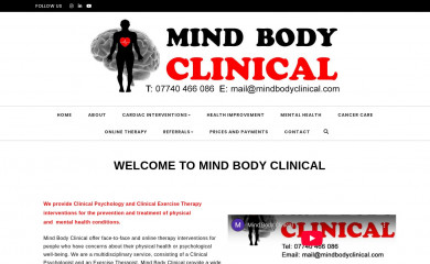 mindbodyclinical.com screenshot