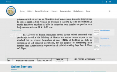 minfi.gov.cm screenshot