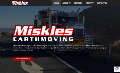 misklesearthmoving.com screenshot
