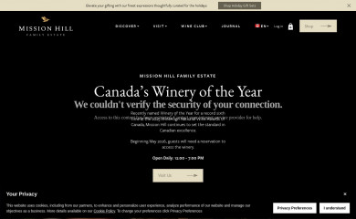 missionhillwinery.com screenshot