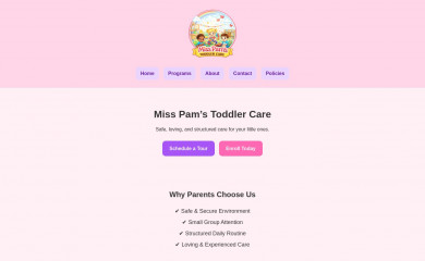 misspamstoddlercare.com screenshot