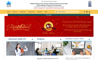 mithibai.ac.in screenshot