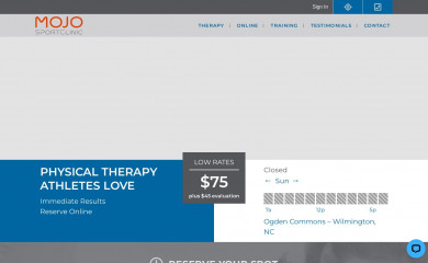 mojosportclinic.com screenshot