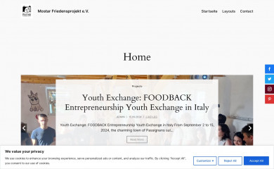 mostar-friedensprojekt.de screenshot