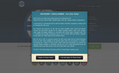 mp3fordjs.com screenshot